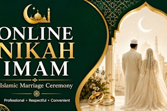 perform your online nikah ceremony muslim wedding, and islamic marriage