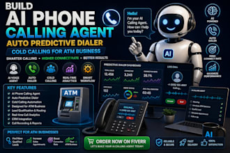 build ai phone calling agent auto predictive dialer cold calling for atm