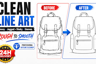 clean messy jagged shaky or uneven line art outlines