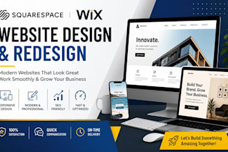 squarespace website design squarespace redesign wix website design wix redesign