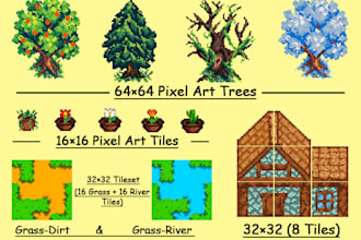 create custom 2d pixel art tileset for your game