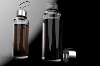 do 3d cad models of glass perfume cosmetic skincare beverage and liquor bottles