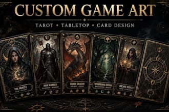 design custom illustrations and graphics for tarot and tabletop games