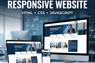 develop a responsive HTML CSS javascript website