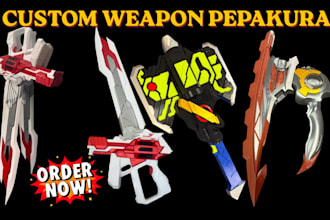 create custom weapon pepakura templates, eva foam cosplay props armor