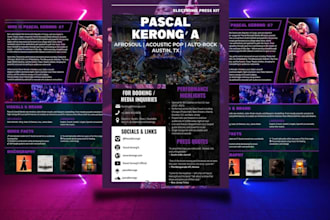 design artist epk, media kit, press kit, music epk, dj press kit, one sheet
