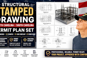 structural stamped drawing structural engineer north south carolina permit plan