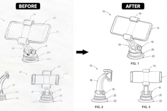 create professional patent drawings and patent illustrations technical drawing
