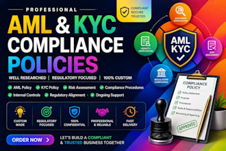 write professional aml and kyc compliance policies