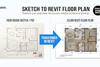 create clean architectural floor plans in revit from sketches or PDF
