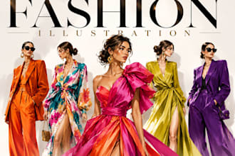 draw fashion illustration, sketch, clothing design for brands and collections