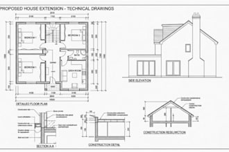 create UK floor plans, building regulations and structural construction drawings