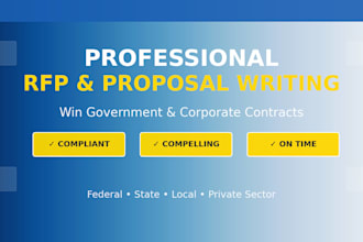 write a professional business proposal or rfp response