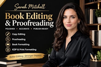 edit and proofread your book with copy and line editing