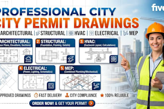 architectural, structural, hvac, electrical, and mep city permit drawings