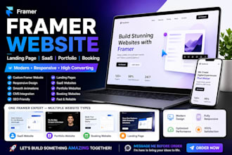 build framer website, landing page, booking website, portfolio, saas website