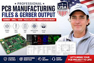 prepare pcb manufacturing files, gerber, bom and drill files