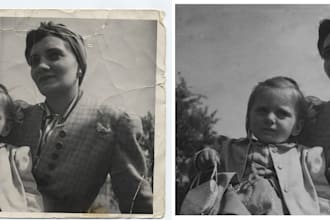 restore old damaged photos, fix cracks and enhance quality