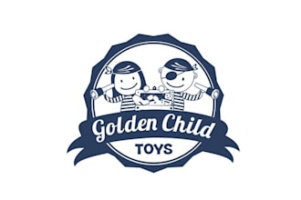 design custom toy company logo with golden child toys