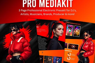 design electronic press kit, artist media kit, dj epk, band epk, flyer design
