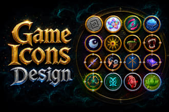 create 2d game item, skill, ability, icons and rpg icons