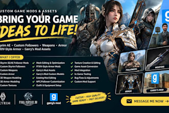 create edit follower mods, skyrim ae, custom weapon, armor ffxiv mod, garrys mod