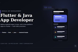 design and develop your mobile app in flutter,dart or java