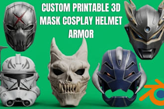design wearable 3d cosplay creation 3d masks 3d helmet 3d anime cosplay mask stl