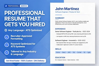 write a professional ats resume CV in any language that gets you hired