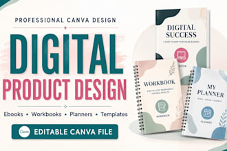 design professional digital products, workbooks, planners