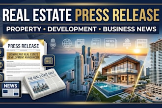 write a professional real estate press release for your property or business