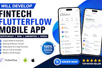 develop fintech flutterflow crypto wallet bank subscription fintech mobile app
