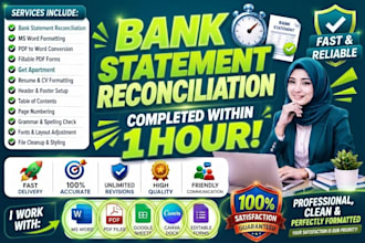 reconcile bank statement PDF to editable format