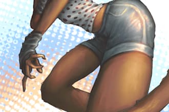 draw you an illustration in painterly style