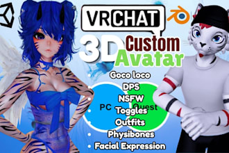 edit, fix, retexture your vrchat avatar, nsfw model quest avatar, pc anime model