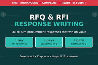 write a professional rfq or rfi response for government contracts