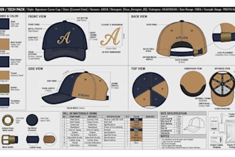 fashion design cap tech pack baseball cap snapback trucker bucket hat tech pack