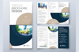 design tri fold flyer, door hanger, corporate brochure, business print materials