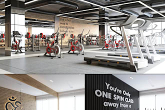 create 3d yoga, pilates, boxing and boutique fitness studio designs