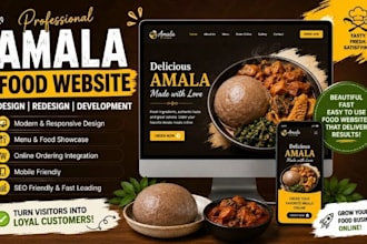 amala food website, restaurant website, food ordering website