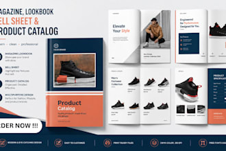 design magazine lookbook sell sheet and  product catalog