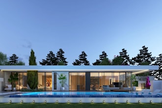 design modern luxury house exterior 3d rendering and architectural visualization