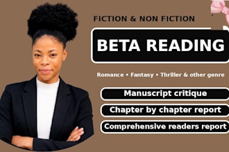 beta read your story and provide honest feedback