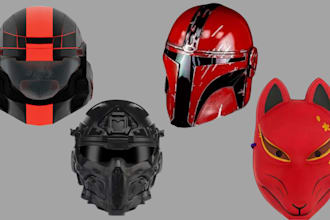 sculpt 3d wearable helmet 3d cosplay model 3d mask design stl for 3d printing