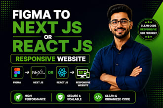convert figma to next js or react js responsive website