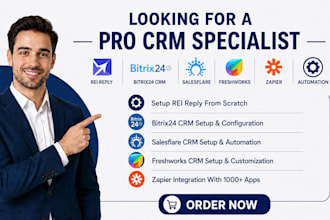 setup rei reply bitrix24 crm salesflare automation freshworks zapier integration
