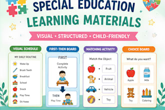 create special education learning materials, educational worksheets