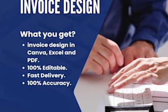 design professional invoice and receipt in excel