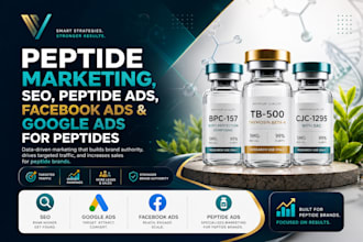 do peptide marketing, SEO, peptide ads, facebook ads and google ads for peptides