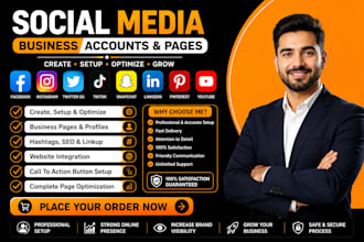 create and setup social media business pages